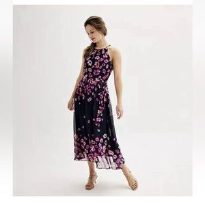 NWT Harper Rose Women’s Dress Size 6 Floral Sleeveless Midi Fit And Flare NEW